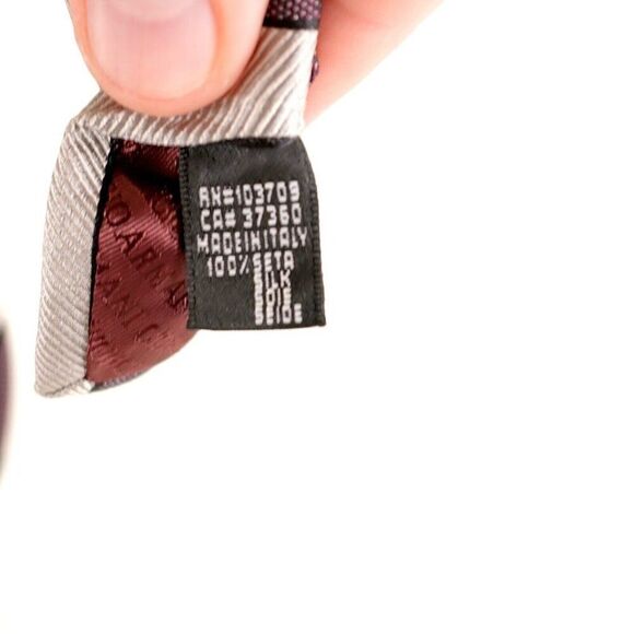 Giorgio Armani Purple Gray Tan Striped Woven Wide Silk Tie - Picture 5 of 7